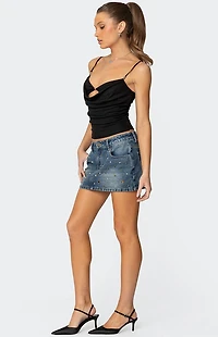 Edikted Ruari Studded Denim Mini Skirt