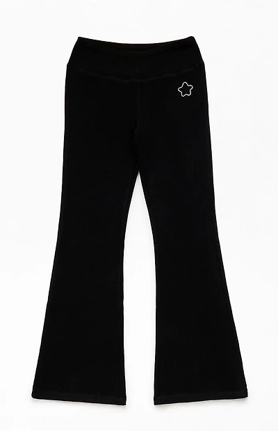 Pacsun Kids Black Knit Star Flare Yoga Pants