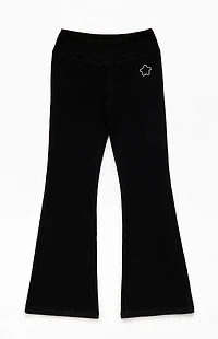 Pacsun Kids Black Knit Star Flare Yoga Pants
