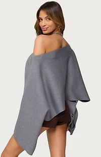 Edikted Sharla Off Shoulder Poncho Sweater