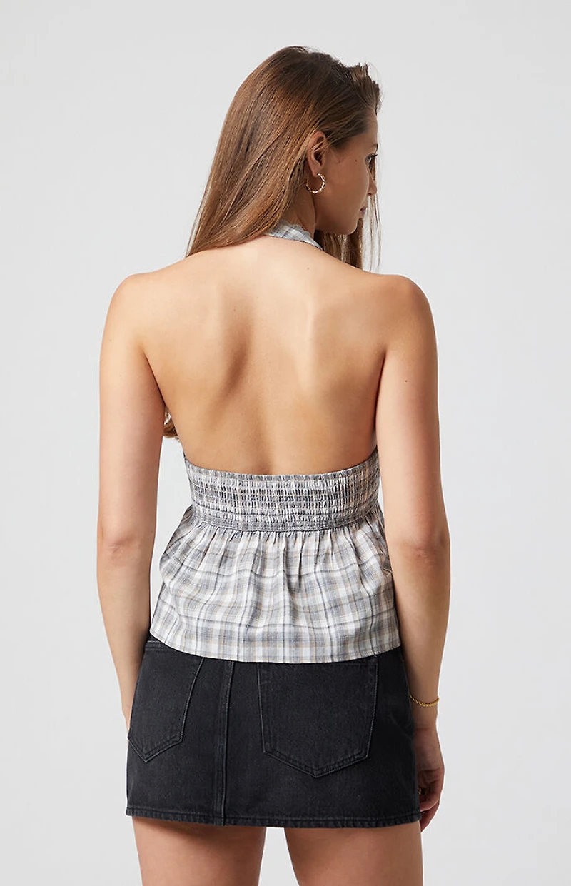 Beverly and Beck Plaid Zara Halter Top