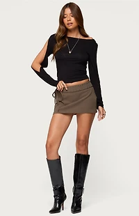 Edikted Cade Cut Out Sleeves Boat Neck Top