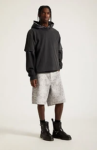 Pacsun Parker Baggy Denim Shorts Snake Print