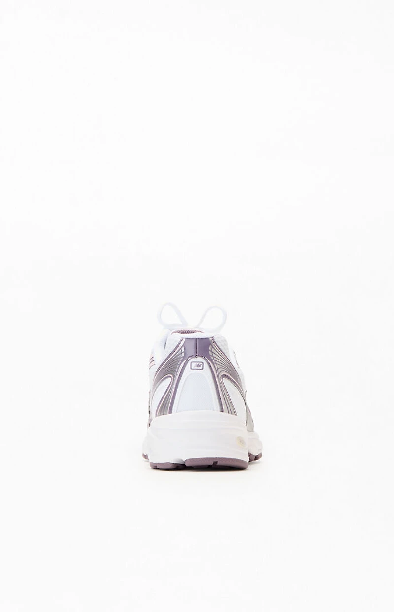 New Balance White & Pink 740 Sneakers