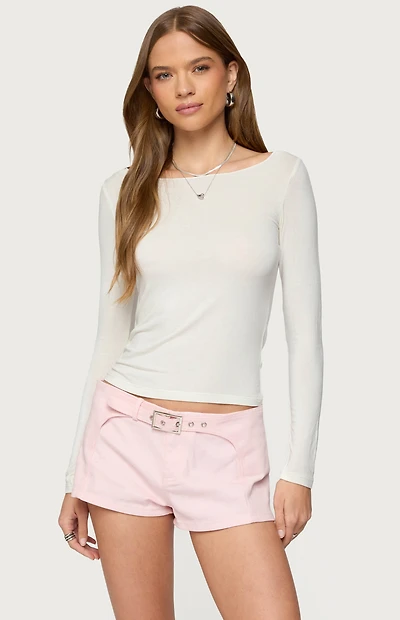 Edikted Semi Sheer Long Sleeve Top