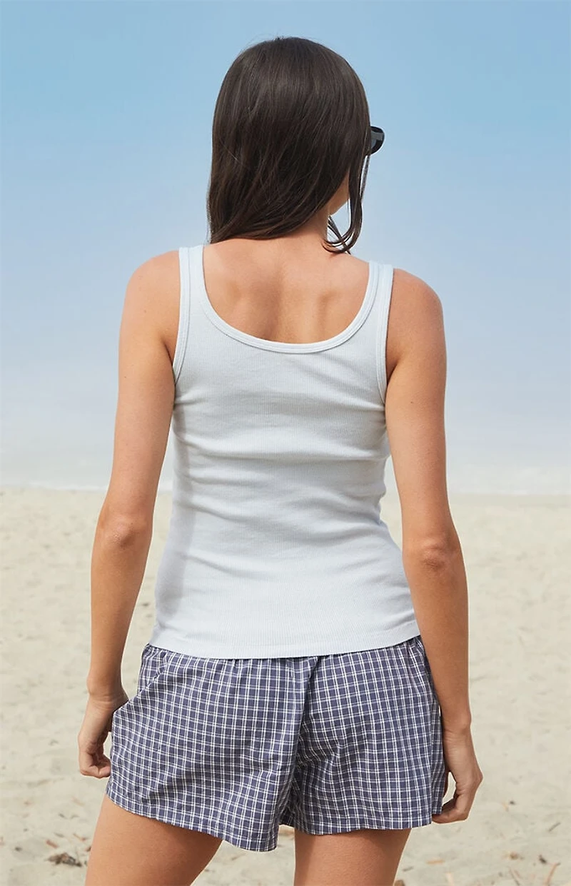 John Galt Blue Plaid Keira Pajama Boxer Shorts