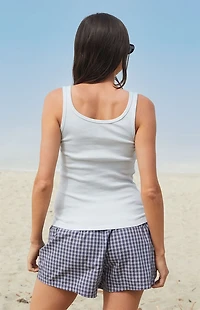 John Galt Blue Plaid Keira Pajama Boxer Shorts