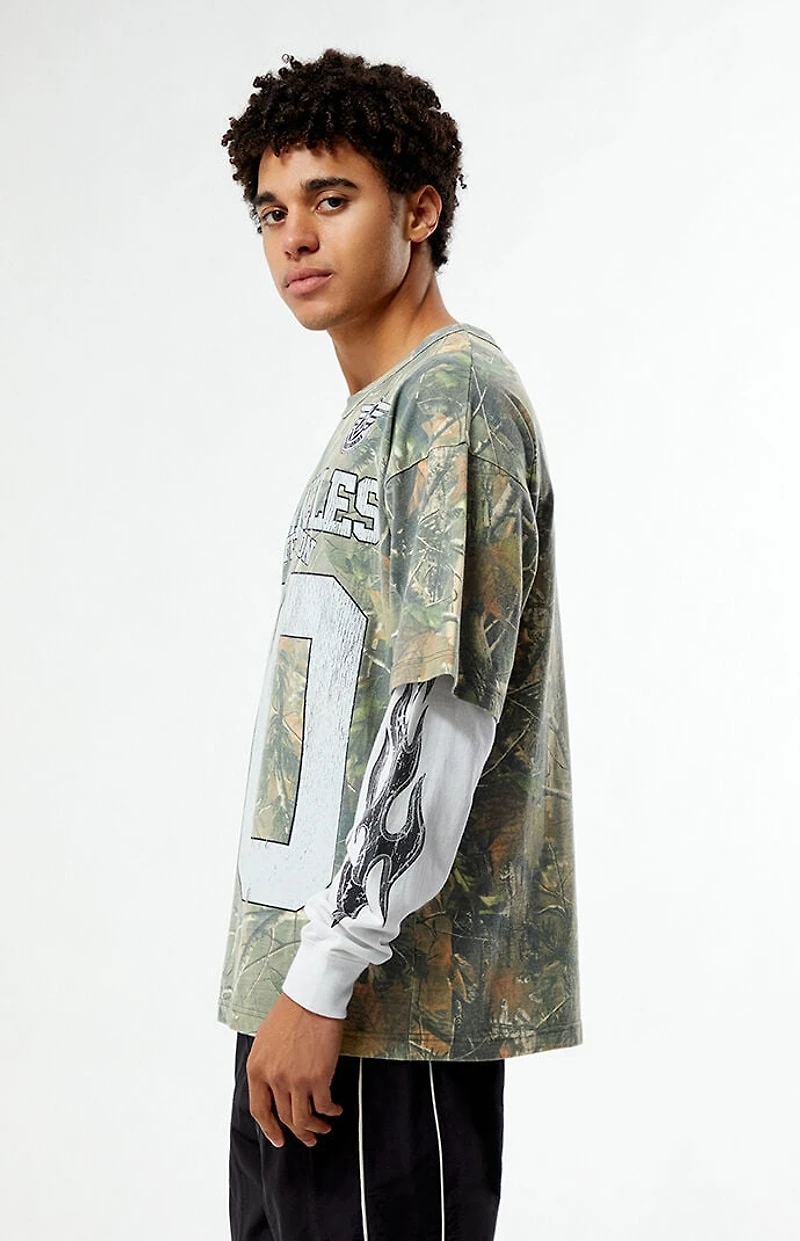 Pacsun Camo LA Division 80 Layered Long Sleeve T-Shirt