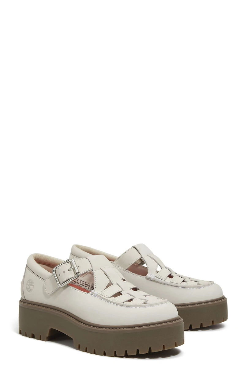 Timberland Women's Natural Nubuck Stone Street Buckle Mary Jane Shoes