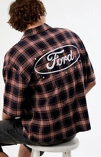 FORD Logo Flannel Short Sleeve Shirt