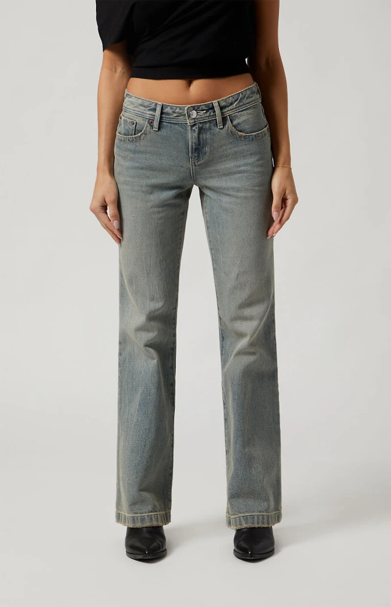 Pacsun Jade Low Rise Bootcut Jeans Light Indigo Tinted