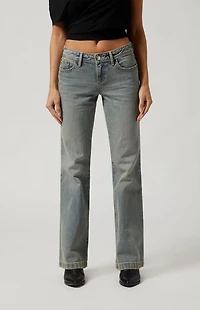 Pacsun Jade Low Rise Bootcut Jeans Light Indigo Tinted
