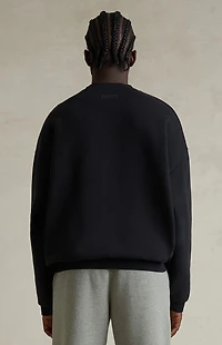Fear of God ESSENTIALS Jet Black '90s Fit Fleece Crew Neck Sweatshirt