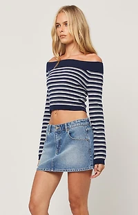 ABRAND 99 Paloma Low Rise Denim Mini Skirt