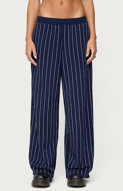 Edikted Mercer Pinstripe Wide Leg Sweatpants