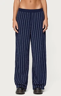 Edikted Mercer Pinstripe Wide Leg Sweatpants