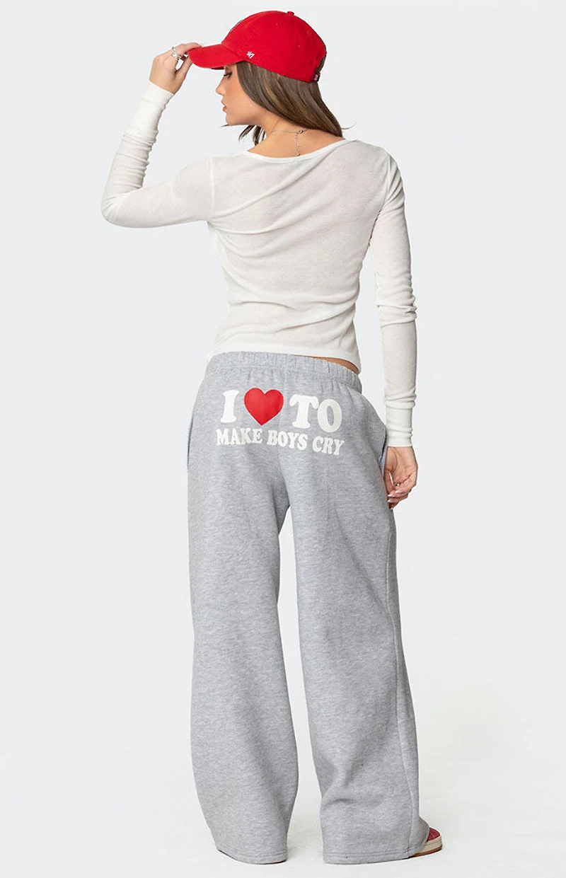 Edikted Boys Cry Wide Leg Sweatpants