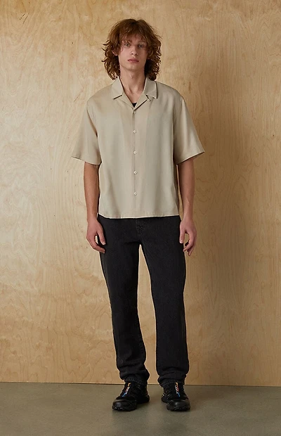 Pacsun Tan Solid Color Oversized Camp Shirt
