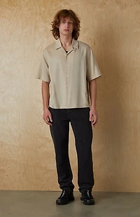 Pacsun Tan Solid Color Oversized Camp Shirt
