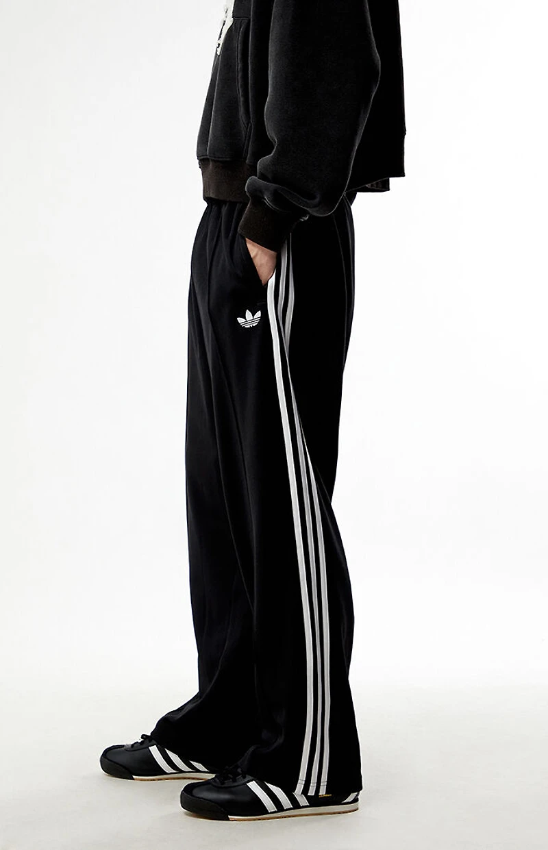 adidas Black Baggy Three Stripe Track Pants