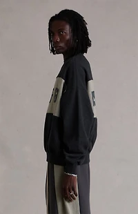 Fear of God ESSENTIALS Iron Grey Heather Paneled Cropped Relaxed Sweatshirt