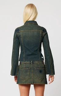 ABRAND 99 Xena Low Rise Denim Mini Skirt