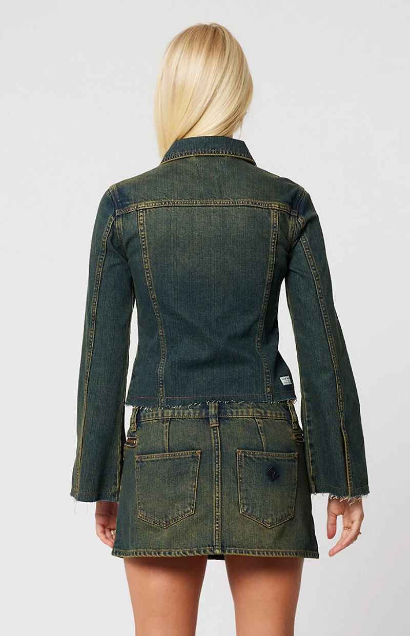 ABRAND 99 Xena Low Rise Denim Mini Skirt