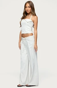Edikted Parker Pinstripe Halter Top