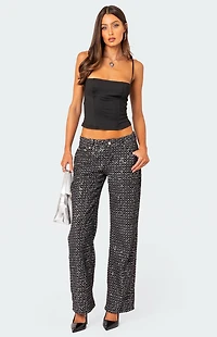 Edikted Nyah Sequin Loose Fit Jeans
