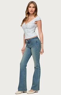 Edikted Dolsy Plaid Button Up Top