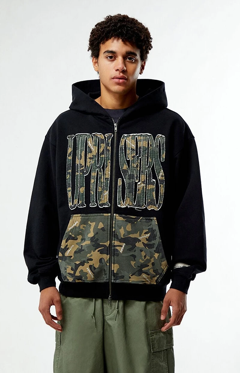 UPRISERS Black Camo Full Zip Hoodie