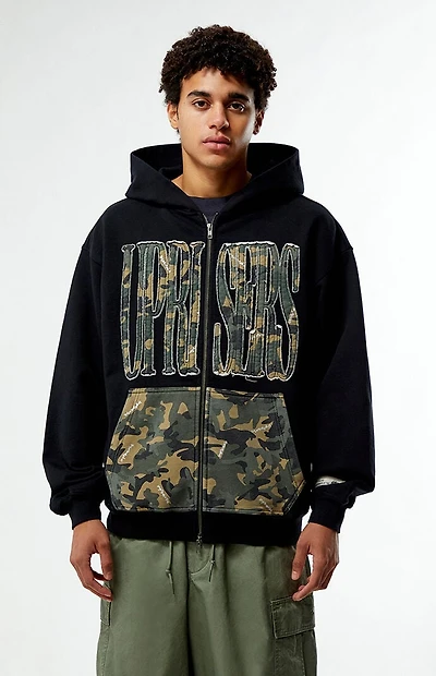 UPRISERS Black Camo Full Zip Hoodie
