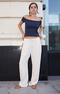 John Galt Cream Floral Anastasia Tie Sweatpants