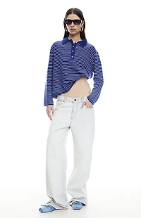 LIONESS Mayfair Striped Jersey Long Sleeve Top