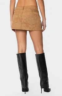 Edikted Isa Faux Suede Mini Skirt