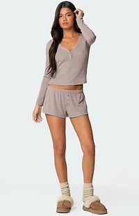 Edikted Keely Pointelle Henley Top