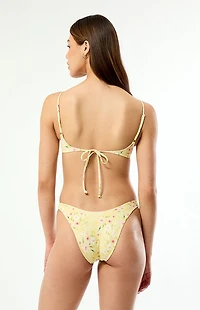 Pacsun Yellow Floral Rae High Cut Bikini Bottom
