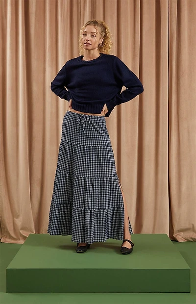 Beverly and Beck Plaid Maxi Skirt