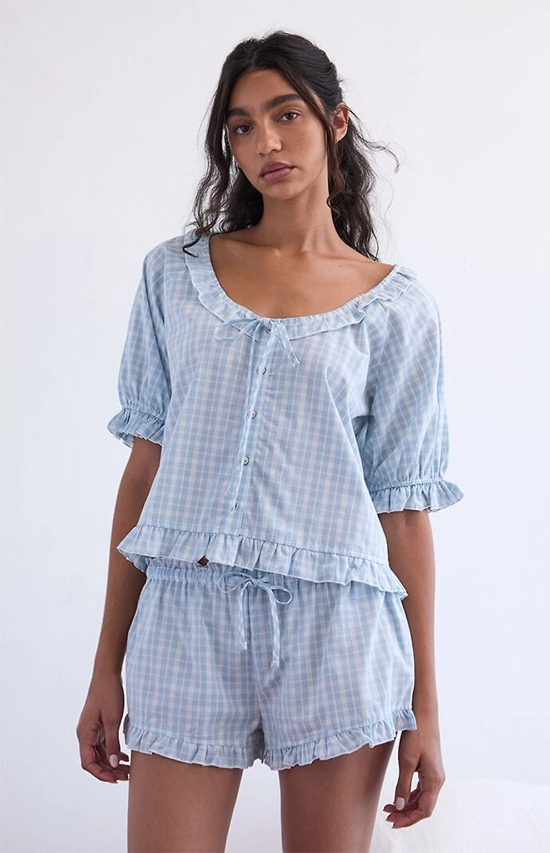 PS GOODNIGHT Printed Ruffle Pajama Shorts