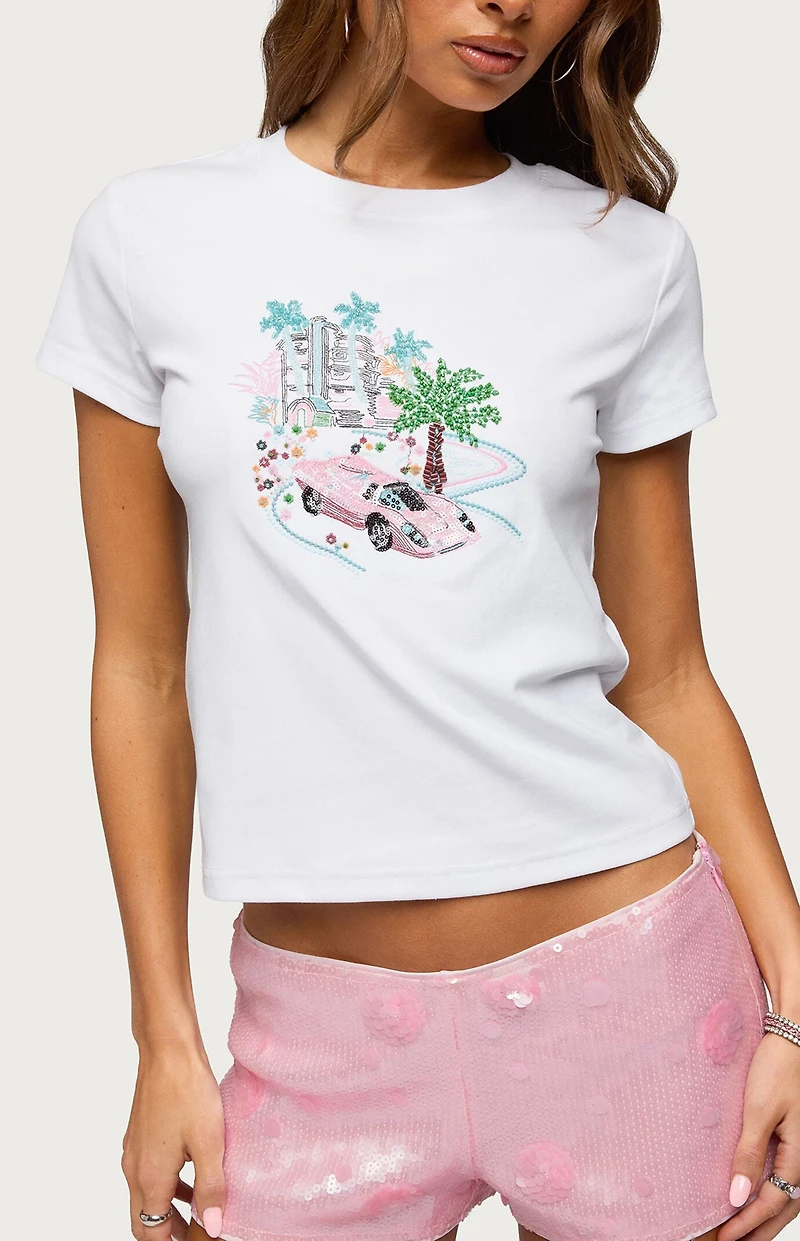 Edikted City Angel Beaded Baby T-Shirt