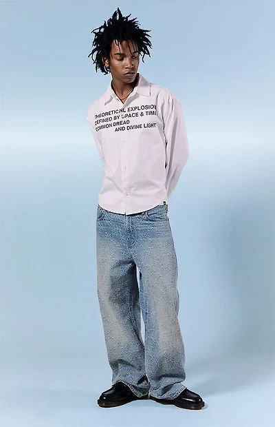 Pacsun Blake Extreme Baggy Jeans Textured Checkerboard Light Blue