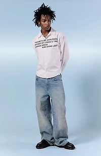 Pacsun Blake Extreme Baggy Jeans Textured Checkerboard Light Blue