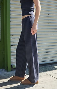 John Galt Blue & Black Striped Anastasia Baggy Sweatpants