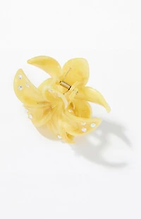 LA Hearts Yellow Plumeria Rhinestone Hair Claw Clip