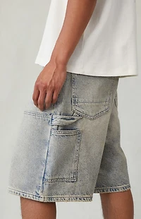 Pacsun Light Blue Tint Baggy Denim Carpenter Shorts