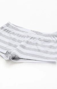 John Galt Gray Striped Boxer Boyshorts