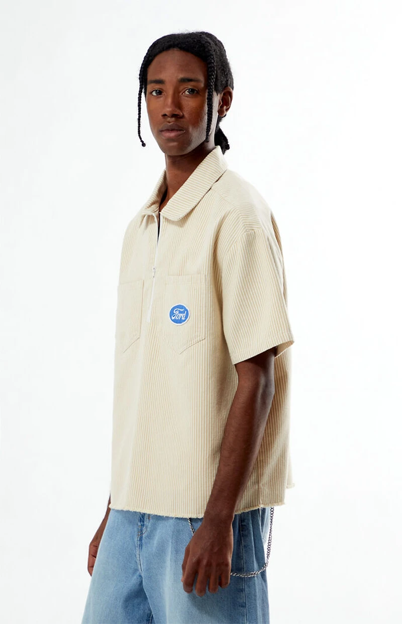 FORD Striped Quarter-Zip Shirt