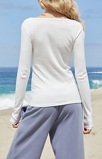 John Galt White Zelly Long Sleeve Top