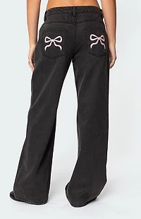 Edikted Bow Pocket Relaxed Jeans