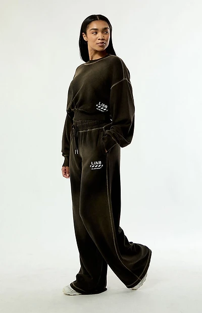 L/AB c/o Off-White Black Wide Leg Baggy Sweatpants